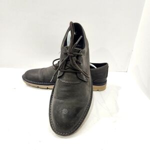 Clarks Mens 11 M Oxford Shoes Gray‎ Leather Round Toe Lace Up Casual Comfort